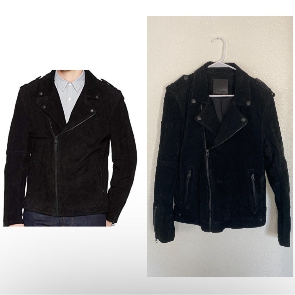 BLANK NYC Men's Black Suede Motorcycle Jacket M